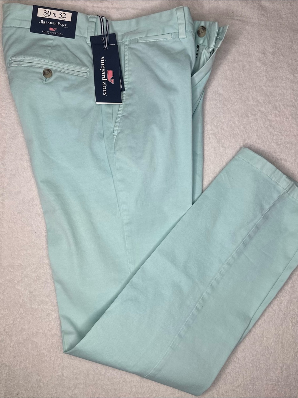 NWT Vineyard Vines Breaker Pants 30x32 Light Aqua Mint Chino